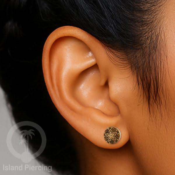 Pilihan Anting TIndik plug kayu sistem push cocok lubang telinga normal, fake wood plug