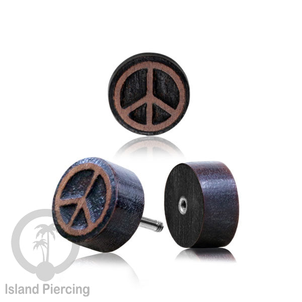 Fake Plug Piercing, Anting Tindik Plug Kayu ukiran pakai sistem push banyak pilihan model.