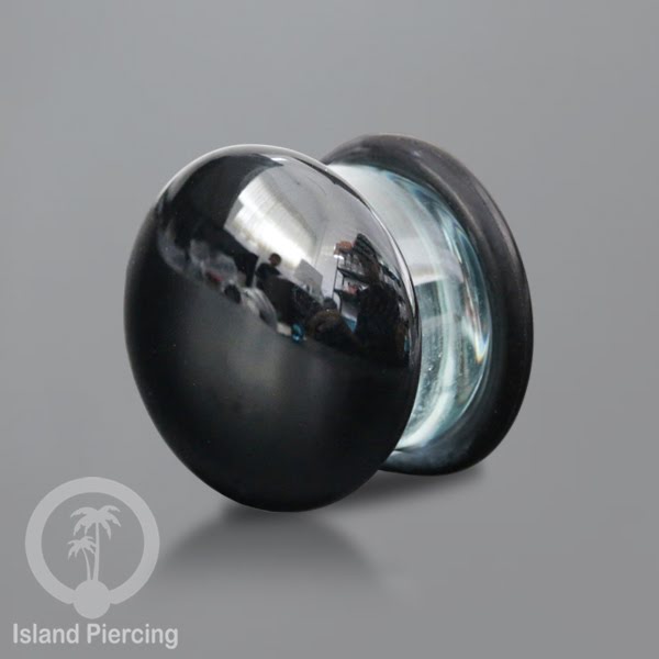 Anting Plug dari piercing kaca Pyrex single flair dengan pilihan warna.