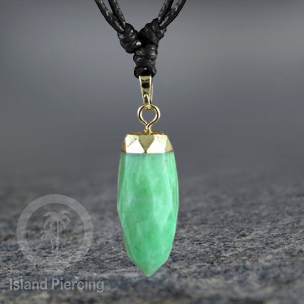Kalung Batu bentuk peluru Stone Necklaces Kristal Green Jade Agate Rose Quartz