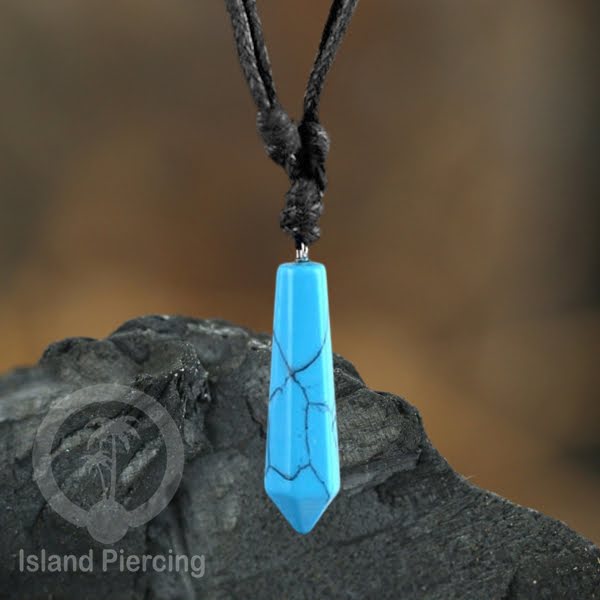 Kalung batu Turquoise Perhiasan Liontin batu Turquoise Stone necklace