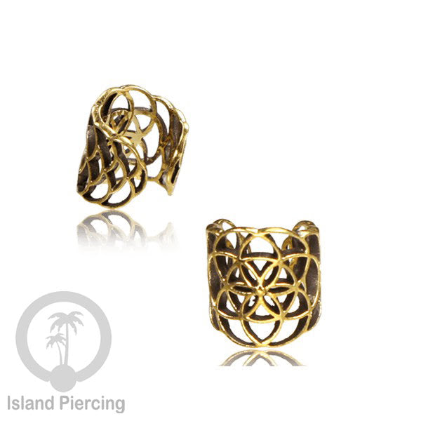 Brass Ear-cuffs anting perhiasan kuningan penjepit telinga banyak variasi unik.