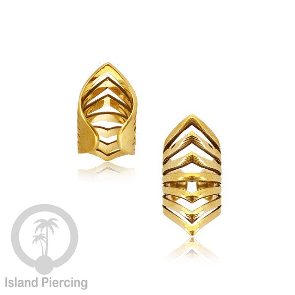 Brass Ear-cuffs anting perhiasan kuningan penjepit telinga ukuran besar dan istimewa.