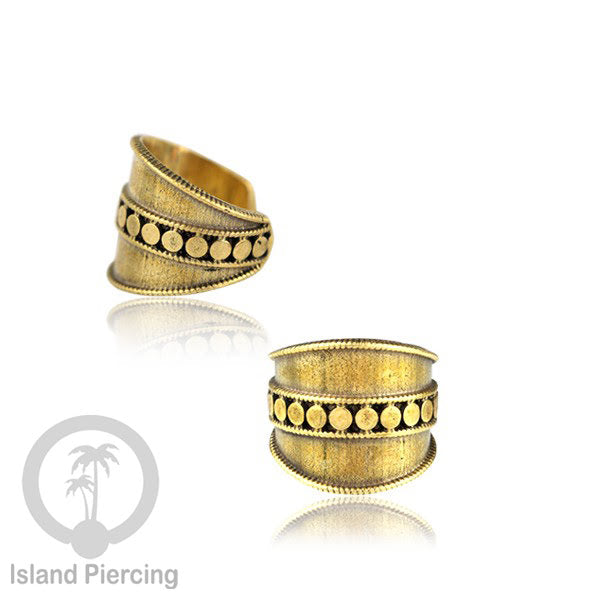 Brass Ear-cuffs anting perhiasan kuningan penjepit telinga selera Tribal Piercing.