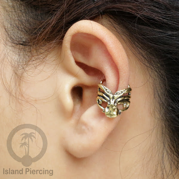 Brass Ear-cuffs anting perhiasan kuningan penjepit telinga variasi Binatang & Seranga