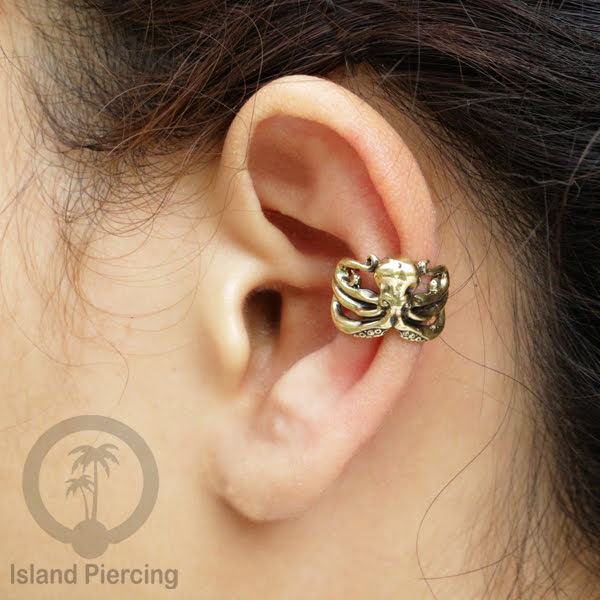 Brass Ear-cuffs anting perhiasan kuningan penjepit telinga variasi Binatang & Seranga