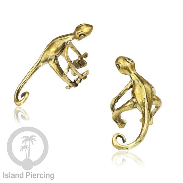 Brass Ear-cuffs anting perhiasan kuningan penjepit telinga variasi Binatang & Seranga
