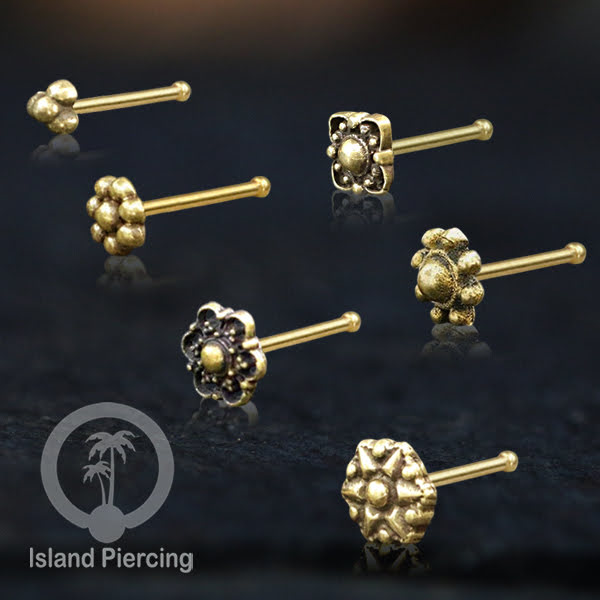 Anting Tindik Hidung, Perhiasan hidung terbuat dari Kuningan, Brass Nose pins