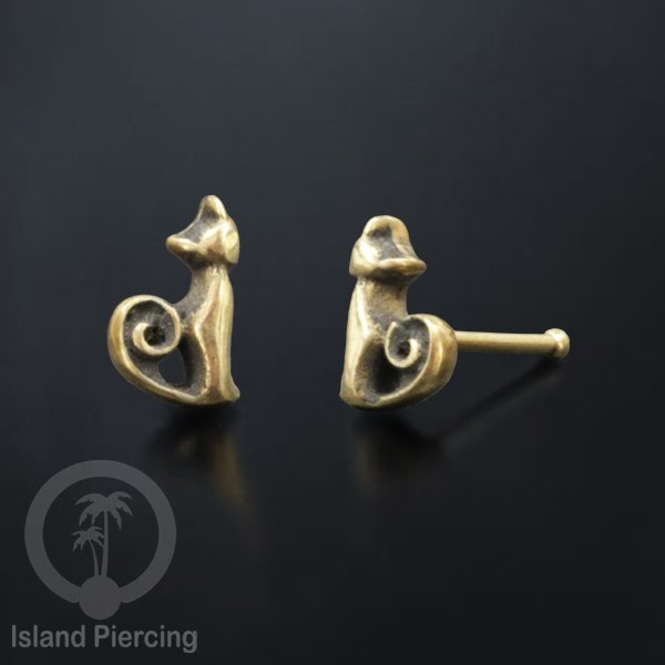 Tindik perhiasan hidung, pin hidung kuningan, banyak desain, Brass Nose Jewelry