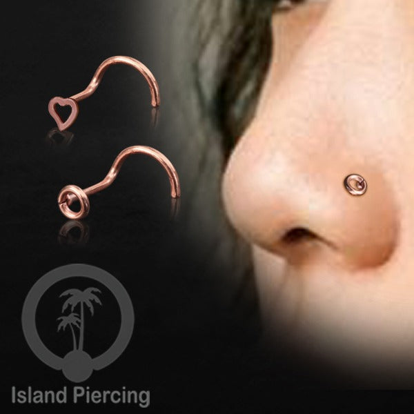 Nose screw piercing, perhiasan hidung dengan banyak variasi , warna rose gold