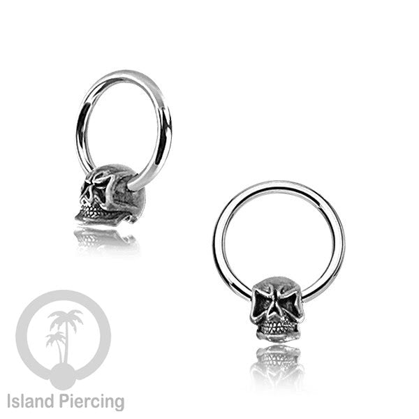 Piercing Stainless BCR dengan Liontin kuningan putih motif yang unik seperti Tengkorak, Ganesha