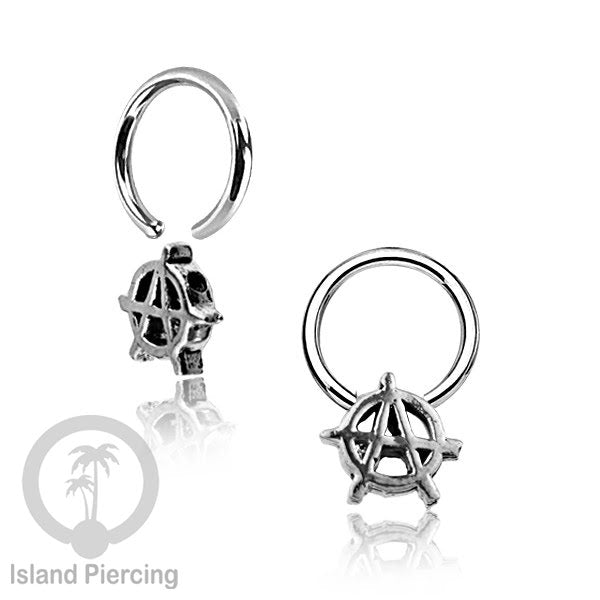 Piercing Stainless BCR dengan Liontin kuningan putih motif yang unik seperti Tengkorak, Ganesha