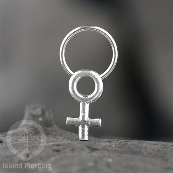 Piercing Stainless BCR dengan Liontin kuningan putih