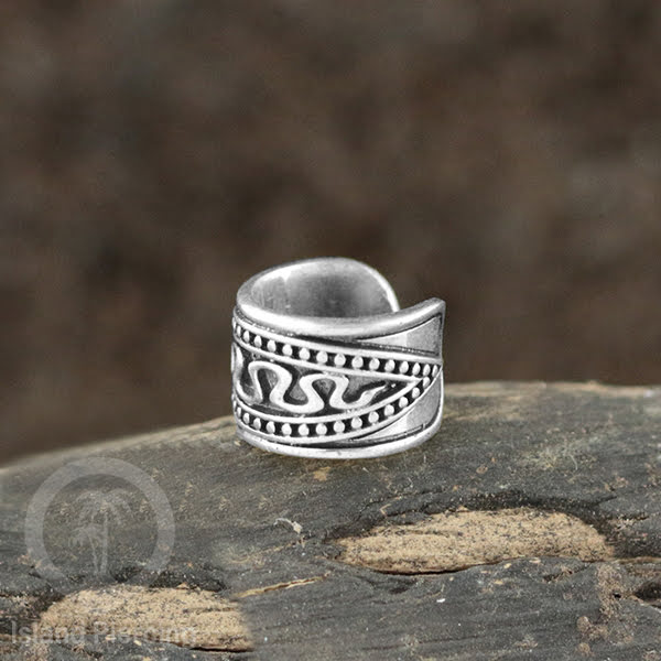White Brass Ear-cuffs anting perhiasan kuningan putih penjepit telinga motif yang unik