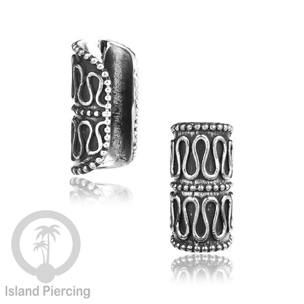 White Brass Ear-cuffs anting perhiasan kuningan putih penjepit telinga ukuran besar.