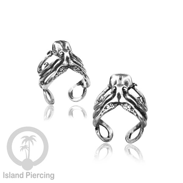 White Brass Ear-cuffs anting perhiasan kuningan putih penjepit telinga banyak variasi unik, bisa pakai tanpa lubang.