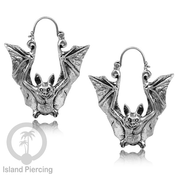 Anting Kuningan Putih motif Ular, Kelelawar, Magic Mushrooms White Brass Earrings Snake Bat