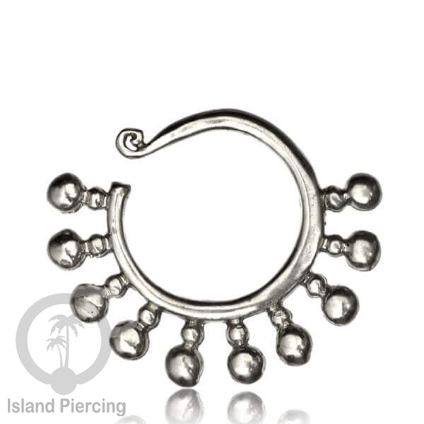 Tindik kuningan putih, White brass Piercing Ear-weight, tiga desain yang classic