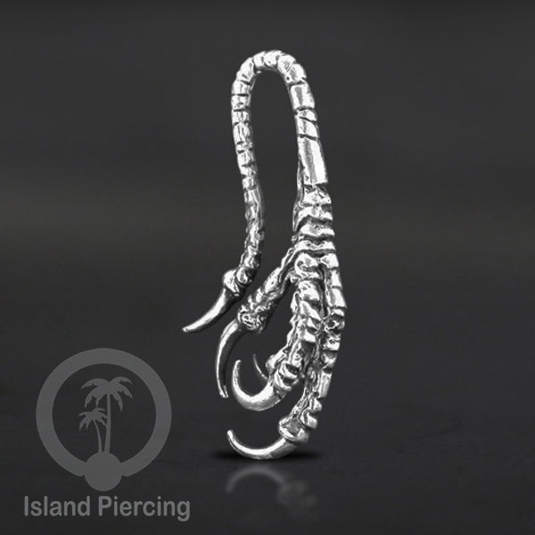 Tindik kuningan putih, White brass Body Jewelry motif Tengkorak, Cakar & Spiral