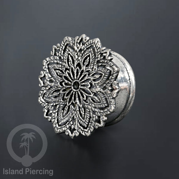 White Brass Ear-plug Tindik plug kuningan putih telinga lubang besar ukuran 8-16mm