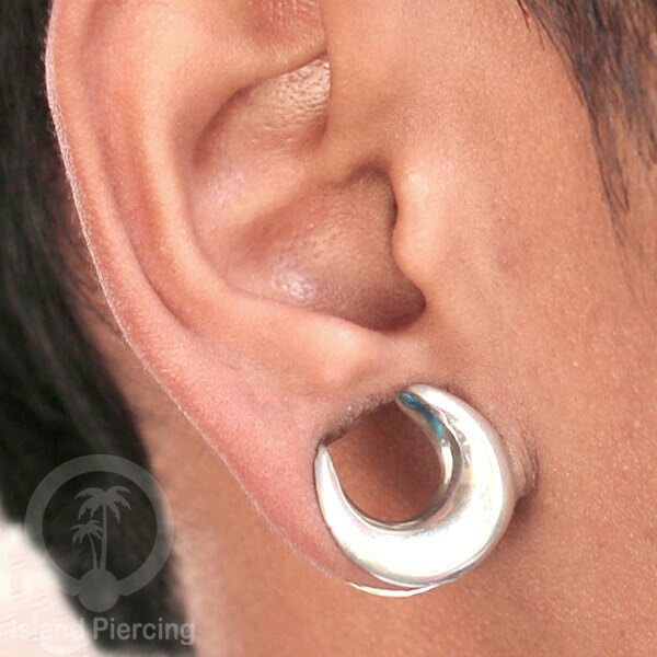 Ear-plug Tindik plug kuningan putih polos untuk telinga lubang besar ukuran 6-36mm