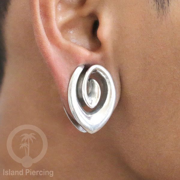 White Brass Ear-Saddle Tindik plug kuningan putih model polos 3 variasi