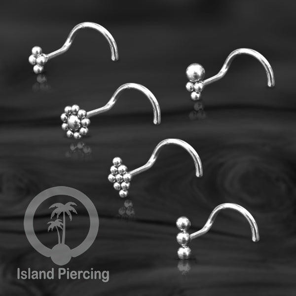 Perhiasan Tindik Hidung Stainless Nose Piercing Jewelry model las bola warna silver