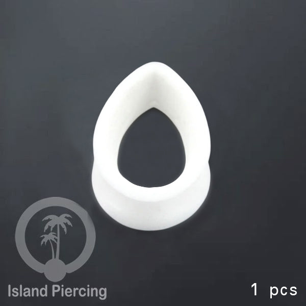 Ear-tunnel Silicone Anting Piercing Silikon bentuk tetes warna hitam dan putih