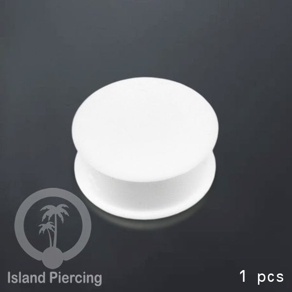 Ear-Plug Silicone Anting Piercing Silikon bentuk bulat warna hitam dan putih ukuran 3-25mm