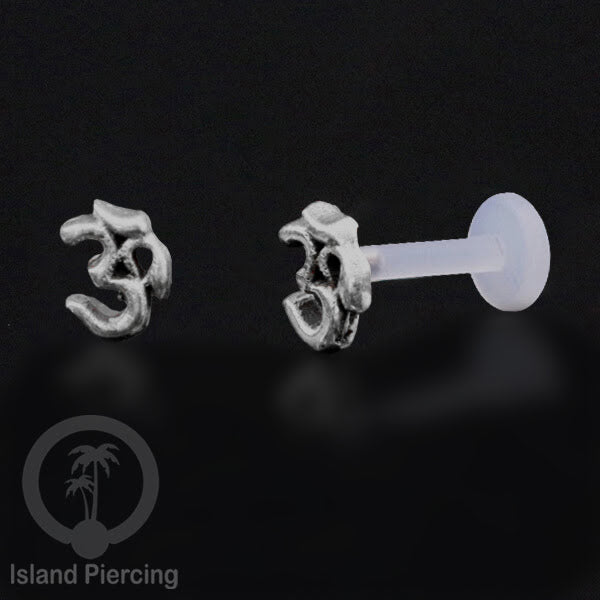 Piercing Silver 925 dengan Bio-Plastic Labret cocok untuk Tragus, Daith dan Flat piercing