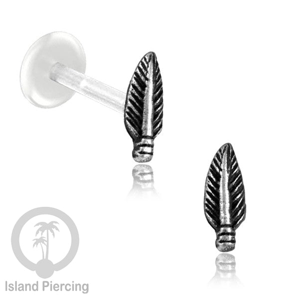 Silver Labret Body Piercing Jewelry, Anting Tindik Perak murni dengan batang labret Bioplastik sistem push