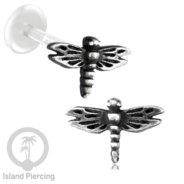 Anting Tindik Perak murni dengan Labret Bioplastik. Bioplastic Sterling Silver Labret Body Jewelry