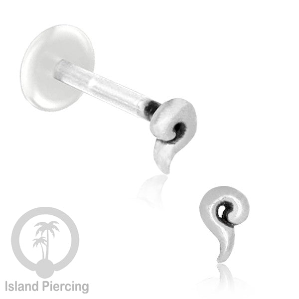925 Sterling Silver Labret Piercings, Bioplastic push system, Anting Tindik Labret Perak asli