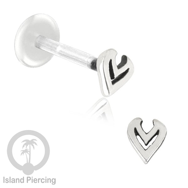 925 Sterling Silver Labret Piercings, Bioplastic push system, Anting Tindik Labret Perak asli