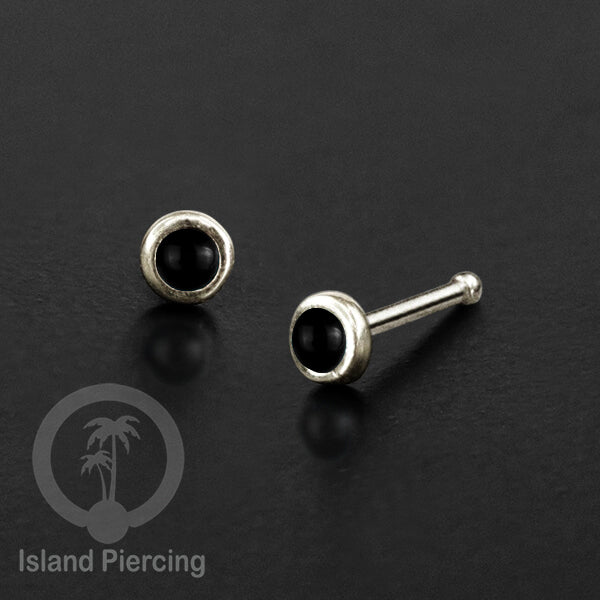 Nose Pin Piercing Silver 925 asli Jewelry Perhiasan Hidung perak dengan batu atau mutiara