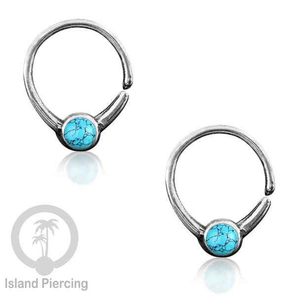 Septum Piercing Anting Perak, 925 Silver,Daith , Tragus dan Helix Piercing Batu