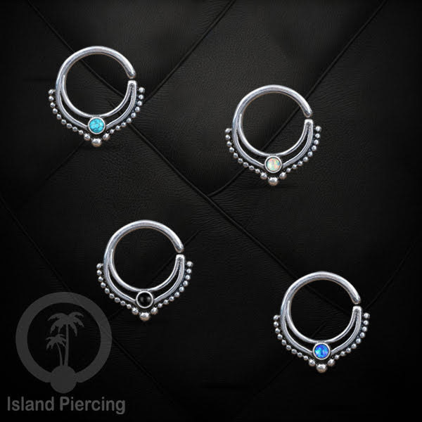 Septum Piercing dan Tindik Anting Perak, 925 Silver, Tragus, Daith dan Helix Piercing batu dan kristal