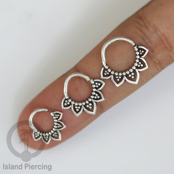 Septum Piercing dan Tindik Anting Perak, 925 Silver, Tragus, Daith dan Helix Piercing 6,8,10mm
