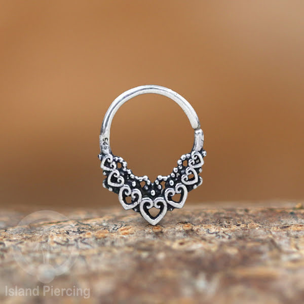 Septum Piercing dan Tindik Anting Perak, 925 Silver,Daith , Helix dan Tragus Piercing 6,8,10mm