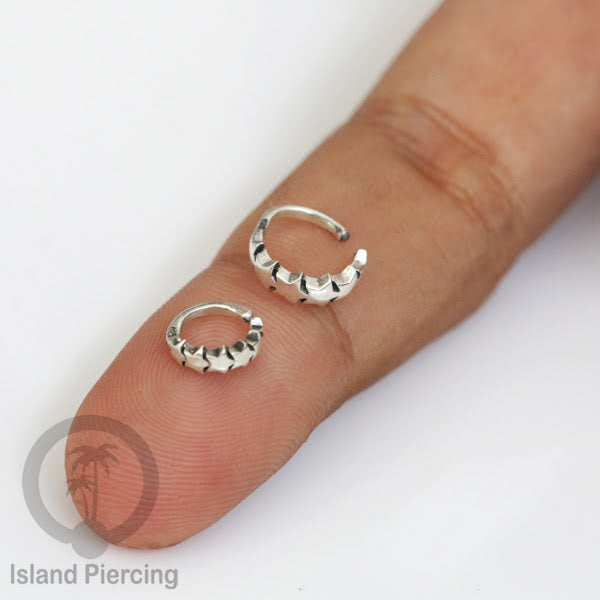 Piercing dan Tindik Anting Perak, 925 Silver, Daith, Tragus dan Helix Piercing 6 & 8mm