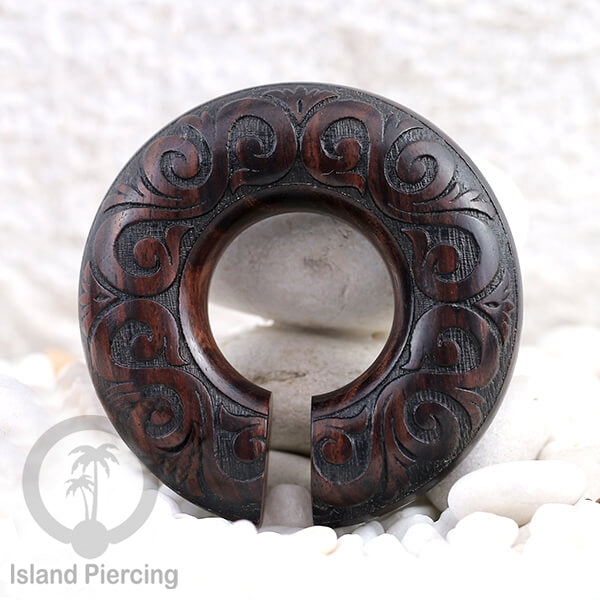 Tindik Anting Piercing Kayu Sono Ear-weight untuk anting lubang besar ukiran tangan