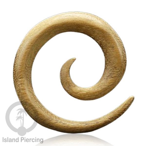 Aniting Tindik Spiral bahan Kayu polos banyak jenis kayu. Wooden Piercing Spirals