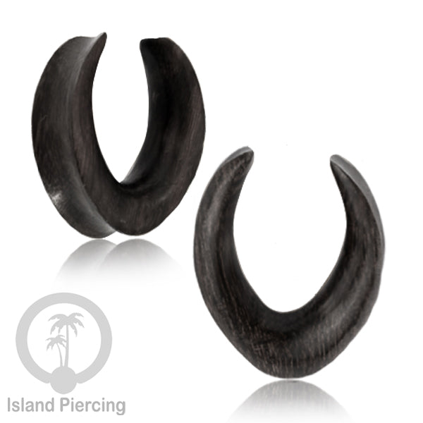 Wooden Ear Saddle Plug Piercing Anting Tindik Kayu buatan tangan dari Kayu Arang