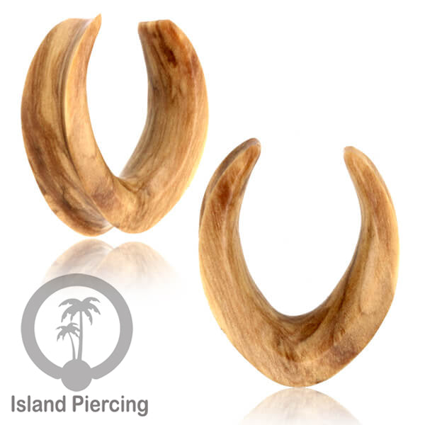 Wooden Ear Saddle Plug Anting Piercing Tindik Kayu buatan tangan dari Kayu Asam & Olive