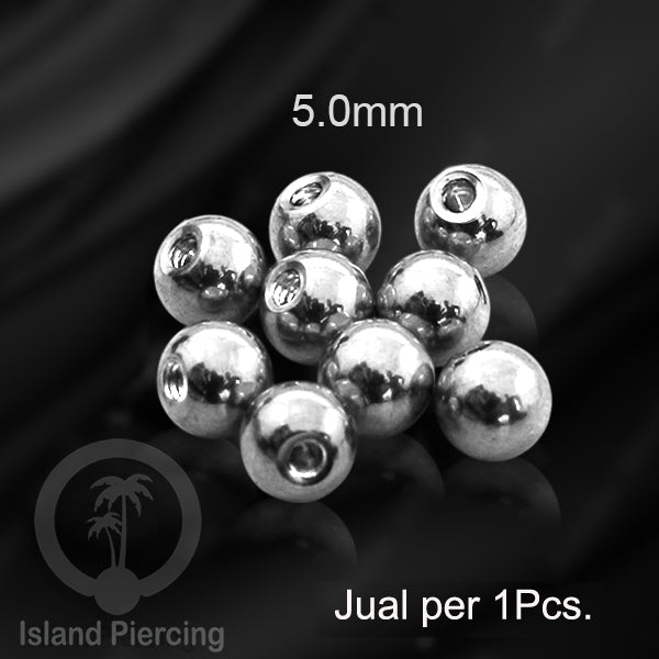 Bola Piercing untuk bar ukuran 1.6mm, Replacement Steel Piercing Balls External threading