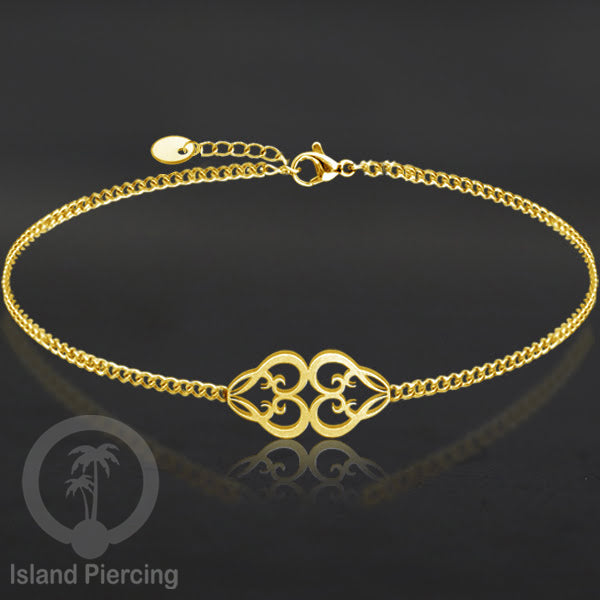Gelang Tangan buatan Stainless Steel banyak pilihan motif. Cocok untuk Anak dan Dewasa, warna gold.