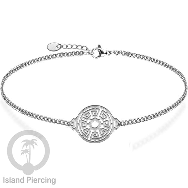 Gelang stainless steel, gelang laba-laba, gelang papan selancar, gelang ular, gelang mandala, warna silver.