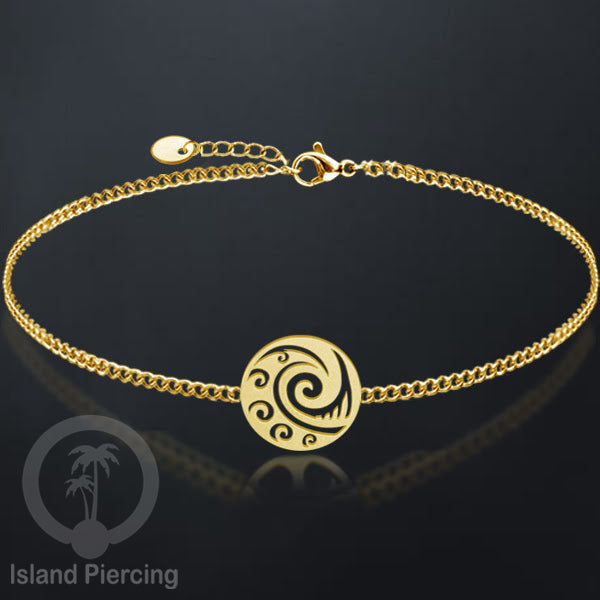 Gelang stainless steel, peace sign gelang, flower of life gelang, bat gelang, surf gelang, warna gołd.