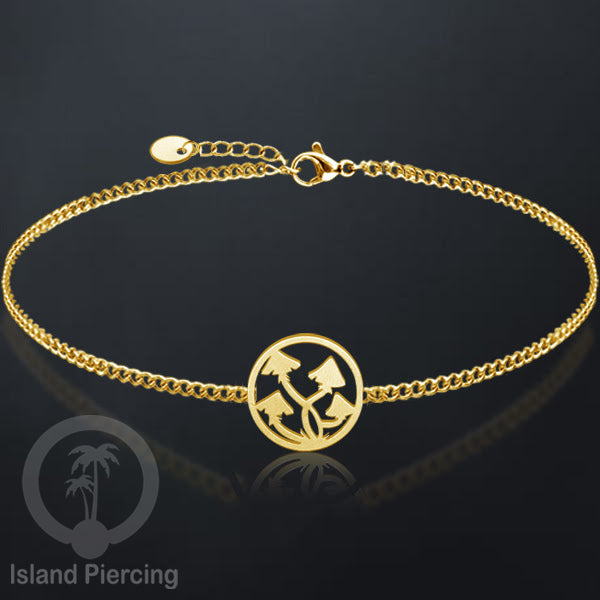 Gelang stainless steel, mandala gelang, pentagram gelang, mushroom gelang, warna gold atau silver.