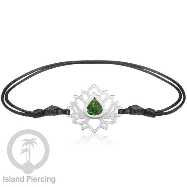 Gelang Tangan Lotus buatan baja stainless steel warna gold dan silver dengan warna Epoxy